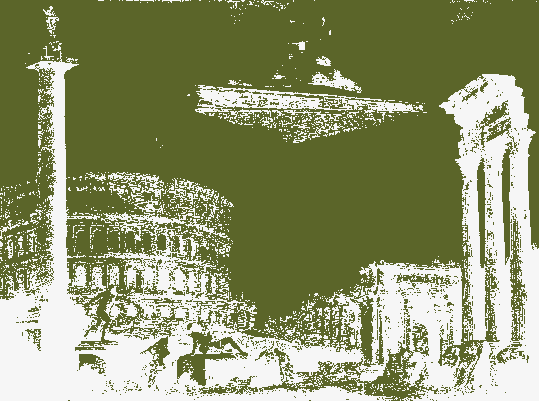 Rome and Star Wars collage artwork.